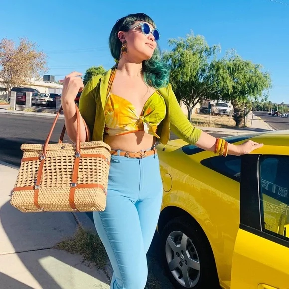 Powder Blue High Waist Capri - Picture 4 of 5